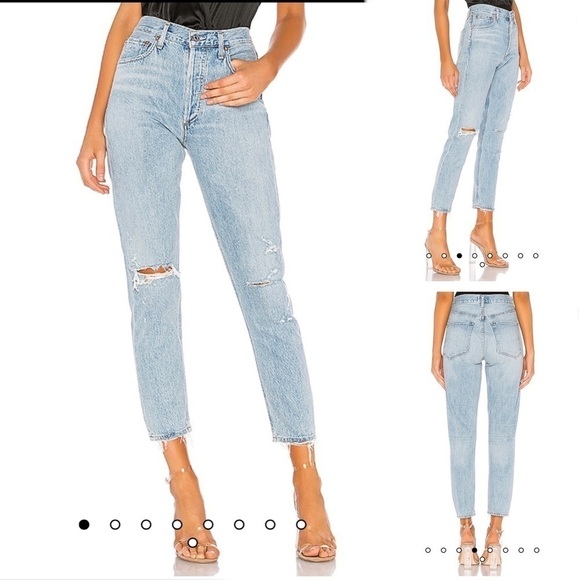Agolde Jeans Jamie High Rise Classic Slim Straight Leg Jeans in Shakedown 26